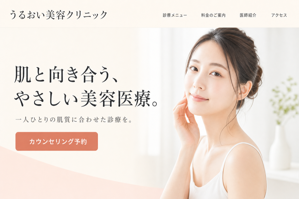 美容クリニック向けLPの制作イメージ