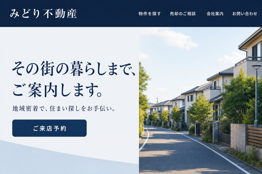不動産会社向けLPの制作イメージ