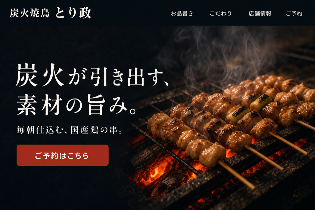 飲食店向けLPの制作イメージ